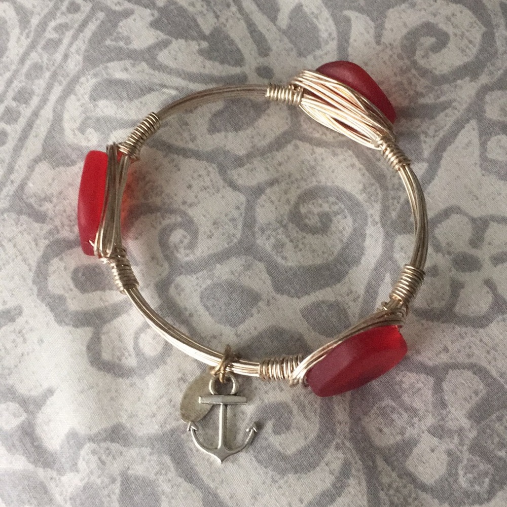 Red & blue bangle charm bracelets - Picture 2 of 8